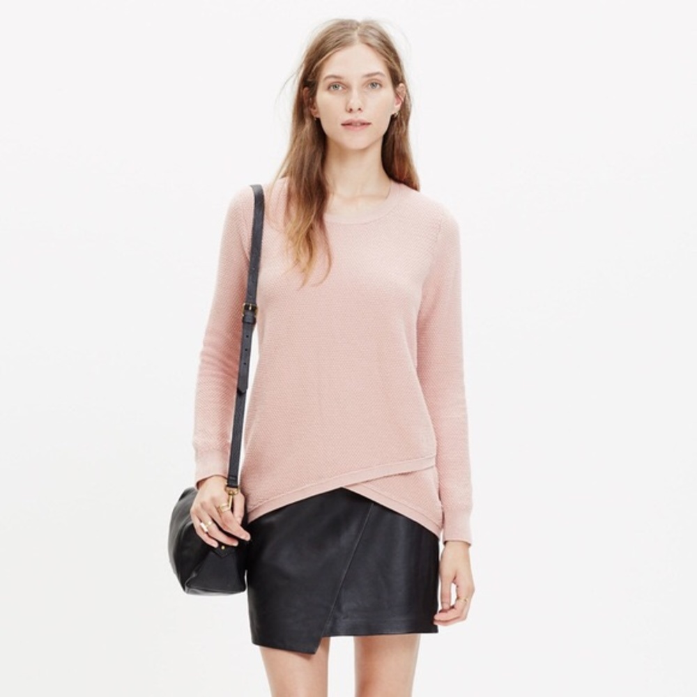 Madewell Pink Faux Wrap Sweater sz S